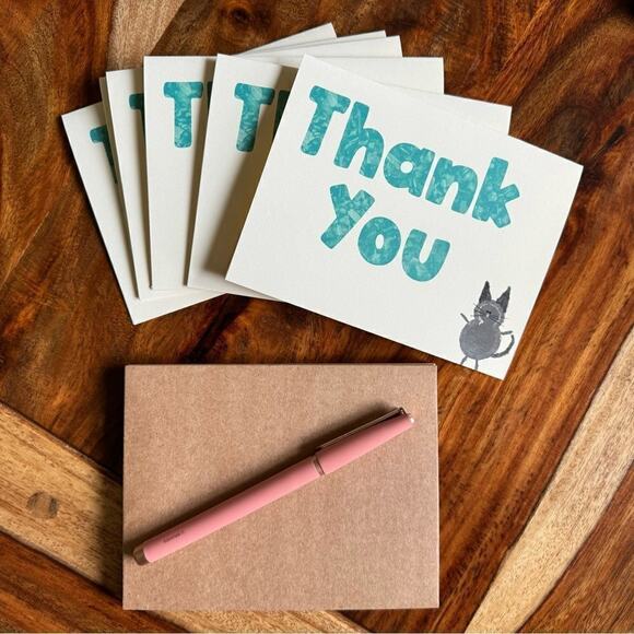 Thank You Cards Greeting Cards Blank Notes for Gift Friends Set of 6 & Envelopes - Picture 1 of 3